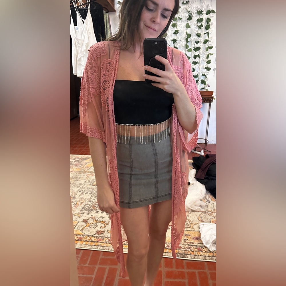 Pink Lace Coverup